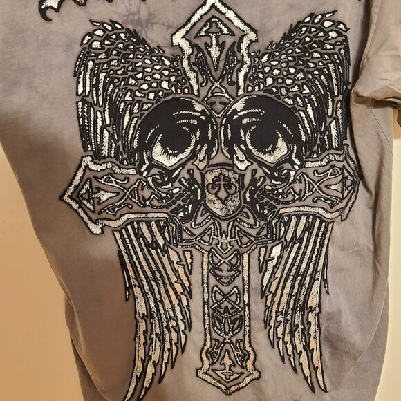 Vintage Thrashed affliction T-shirt jealous souls cut series L Embossed Y2K - Picture 4 of 7